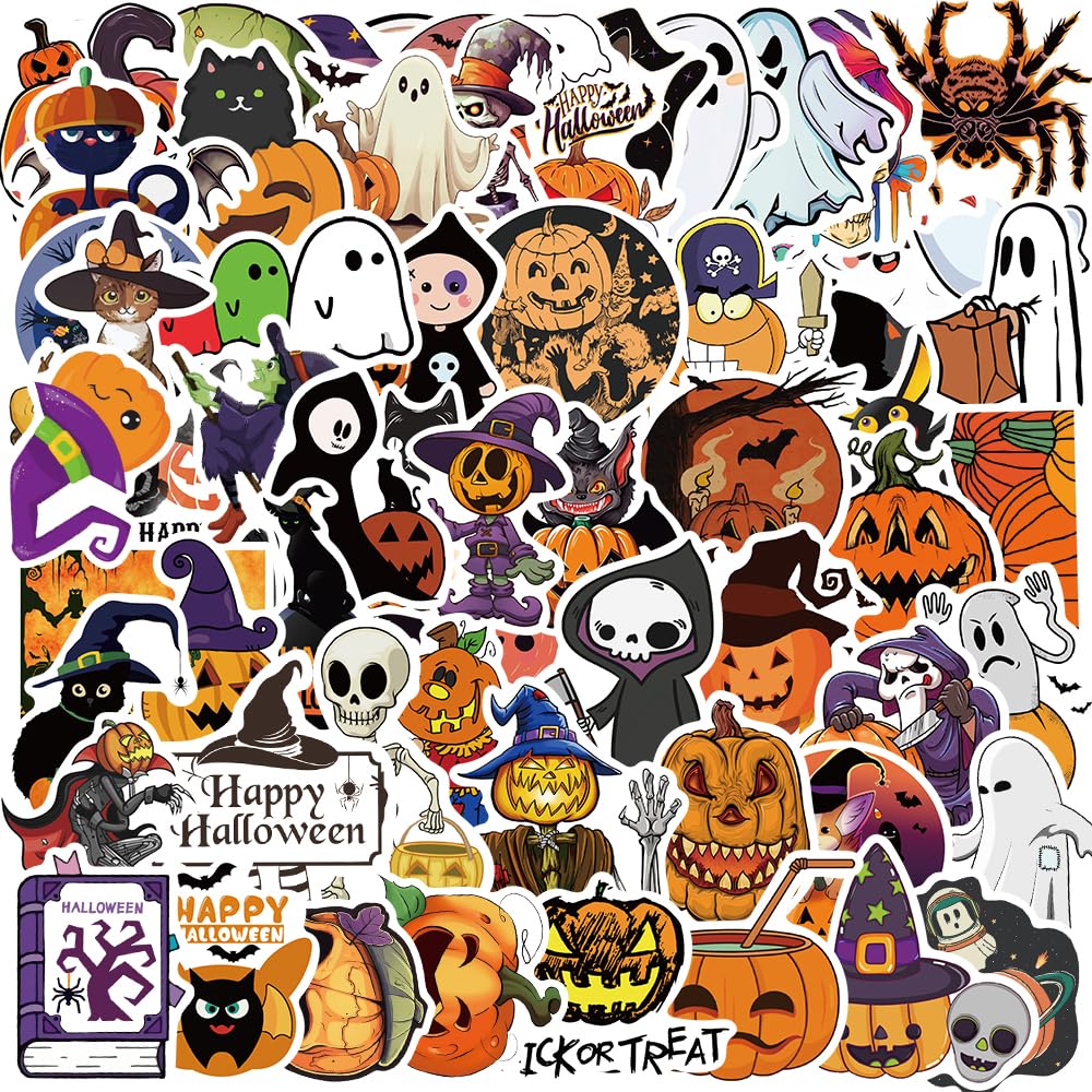 100-Piece Halloween Sticker Pack – Spooky Waterproof Decals