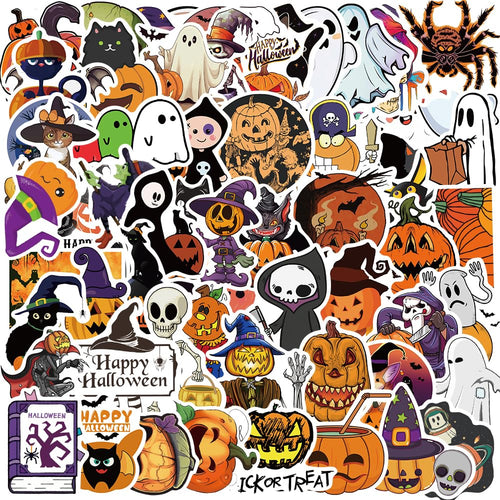 100-Piece Halloween Sticker Pack – Spooky Waterproof Decals