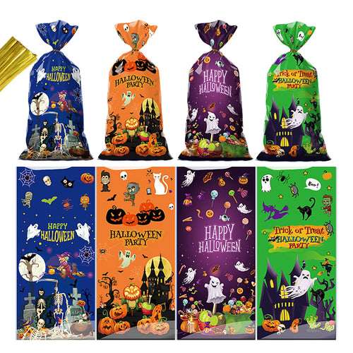 50-Piece Halloween Trick-or-Treat Candy Bags – Assorted Designs