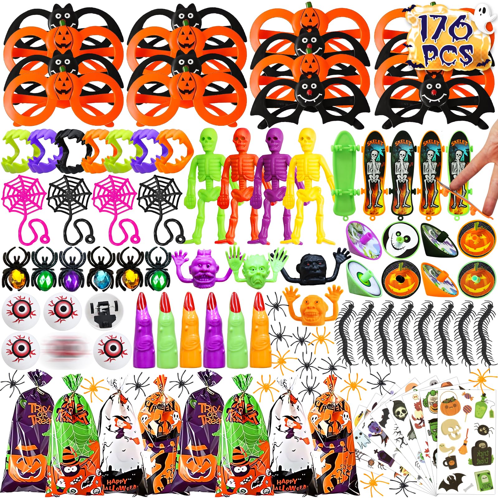 176-Piece Halloween Party Favor Set for Kids – Trick-or-Treat Party Pack