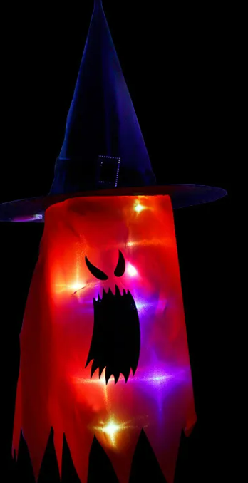 Halloween Ghost Curtain String Lights – Indoor & Outdoor Décor