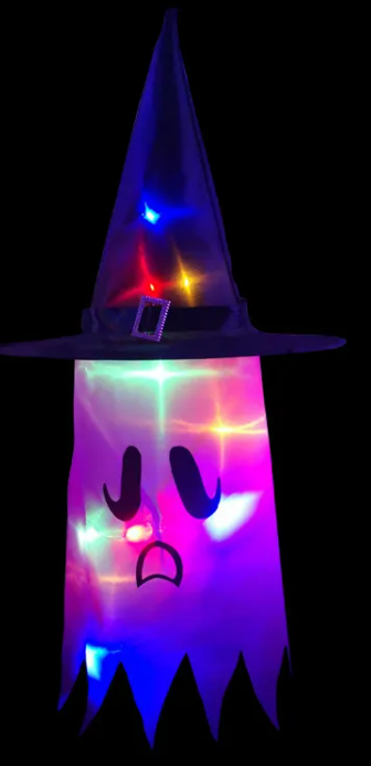 Halloween Ghost Curtain String Lights – Indoor & Outdoor Décor